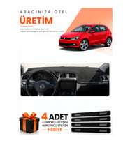 VOLKSWAGEN POLO (2009-2019) Uyumlu Torpido Koruma Örtüsü Oto Kılıfı - Siyah