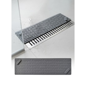 Gri Uzun Silikon Kötü Koku Önleyici Mat Gider Kapağı Tıpası – Banyo, Mutfak ve Balkon Lavabo Gider 37x11 cm
