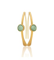 Kadir Jewellery 22 Ayar Altın Kaplama Kadın Taşlı Küpe -El İşçiliği Ve Hipoalerjenik Küpe