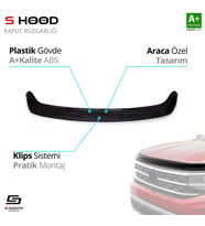 S-Dizayn Peugeot Uyumlu Expert ABS Plastik Kaput Rüzgarlığı 2017 Üzeri A+Kalite Parça