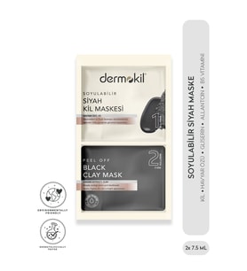 DERMOKİL SOYULABİLİR SİYAH MASKE 2'Lİ 7,5 ML