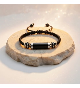 BlackCraft Gümüş Detaylı Bileklik