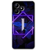 Realme C53 Kılıf HD Desen Baskılı Kılıf - Dark Neon Yaprak I Harfi
