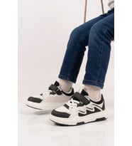 Cool Siyah-Beyaz Cırtlı Hafif Erkek Çocuk Spor Ayakkabı Odessa P