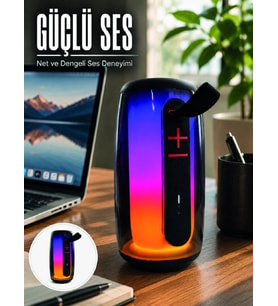 RGB Işıklı Bluetooth Hoparlör Güçlü Ses Type-C Şarjlı Taşınabilir Kablosuz Speaker