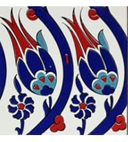 Armada Çini 20x20 Cm SP 77 Kütahya Çinisi İznik Lale Desen Çini Karo