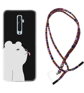 Oppo Reno 2Z 4 Lite 4 Pro 5 6 7 A31 Kılıf Boyun Asklı Rasta Silikon Panda Sevimli 1738