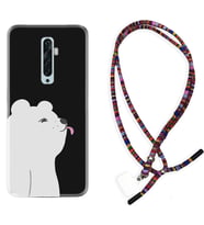 Oppo Reno 2Z 4 Lite 4 Pro 5 6 7 A31 Kılıf Boyun Asklı Rasta Silikon Panda Sevimli 1738