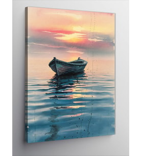 Kanvas Tablo Gün doğumu ve Sandal