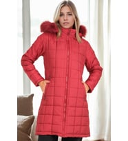 Dewberry Kadın %100 Polyester Kaban Bordo Z9653 Günlük Dış Giyim, Kazak ve Gömlek Kombini, Seyahat Gardırobu