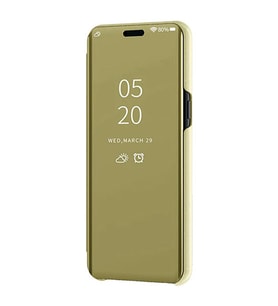 Xiaomi Mi A3 Uyumlu Aynalı Kapaklı Lüx Kılıf (Gold)