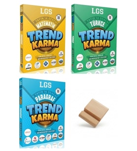 Trend Karma LGS 8. Sınıf Matematik Türkçe ve Paragraf Deneme 3lü Set + Telefon Standı