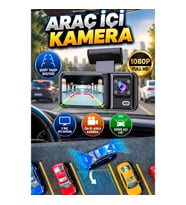 2 İnç IPS Ekranlı 1080P Full HD Ön İç Arka Kameralı DVR Araç İçi Kayıt Sistemi