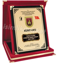 İsimlikmarket Hizmet Anısı Tayin Plaketi Şilt Kara Kuvvetleri Komutanlığı Armalı (Kırmızı)