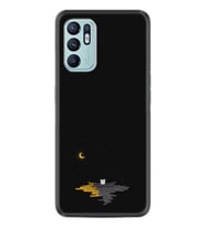 Oppo Reno 6 Kılıf Silikon Desen Özel Seri Ay ve Kedi 1683