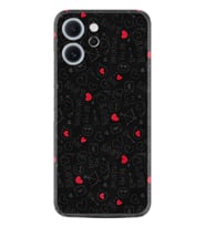 Oppo Reno 14F Kılıf Boutique Baskılı Resimli Siyah Kalp ve Ok Pcode -064