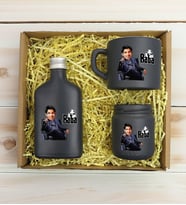 BK Gift Kişiye Özel DTF The Baba Karikatürlü Antrasit Kahve Fincanı & Kolonya & Mum Hediye Seti-1, Babaya Hediye, Babalar Günü Hediyeleri
