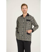 Yeni Sezon Apaj Yaka Ekose Desenli Erkek Pijama Takımı (Yeşil)