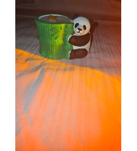 Panda Figürlü Bambu Tasarımlı Kokulu Mum – Ahşap Fitilli El Yapımı Dekoratif Mum – Ev Dekoru & Hediye
