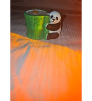 Panda Figürlü Bambu Tasarımlı Kokulu Mum – Ahşap Fitilli El Yapımı Dekoratif Mum – Ev Dekoru & Hediye