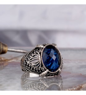925 AYAR GÜMÜŞ ZİRKON TAŞLI MODEL ERKEK YÜZÜK