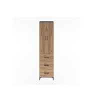 Hyperion Dolap 4 Raflı 3 Çekmeceli 2 Kapaklı 60x44x243 Antrasit-Çam