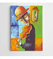 Müzisyen Keman Modern Sanat Kanvas Tablo