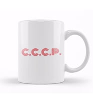 Communist CCCP Red Font Kupa Bardak Porselen