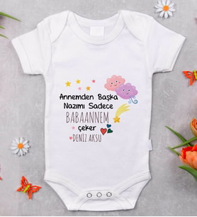 BK Kids İsimli Babaannem Tasarımlı Bebek Body Zıbın - Model 1