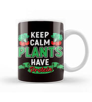 Plants Have Protein Vegan Vegetarian Veganism Veggie Food Kupa Bardak Porselen