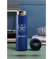 Kişiye Özel 500ML Dijital Göstergeli 304 Çelik Takım Baskılı Akıllı Termos - Isı Korumalı Şişe (Mavi)