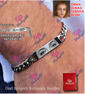 Göz Bileklik Baskı, ARKASINA YAZI YAZILIR Çeliktir, Paslanmaz, Kararmaz, Göz Baskılı Bileklik