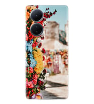 Vivo V29 Lite Kılıf Silikon Desen Özel Seri Gerçek Çiçekler 1743
