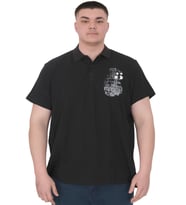 Mode XL Büyük Beden Erkek T-Shirt Polo Sail Boat U25302 Siyah