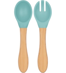 BASICS Mama Kaşığı + Çatal - Aqua Green
