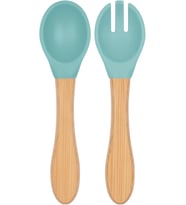 BASICS Mama Kaşığı + Çatal - Aqua Green