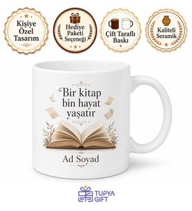 Hikaye Sever İçin Kişiye Özel Baskılı Kupa Bardak Hediye
