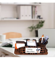 Kişiye Özel Psikolog Masa İsimliği  Modern Ahşap Masaüstü Organizer ve Kalemlik