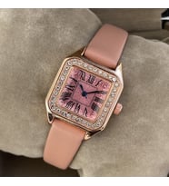 Özel Kutulu Taşlı Kadın Kol Saati Rose Gold Renk Minimal Deri Kordon Arkadaşa Sevgiliye Anneye Ablaya Hediye Doğum Günü Hediyesi Yıl Dönümü Hanıma Eşe Dosta Saat Hediyesi