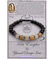Sertifikalı AAA+ Kalite Obsidyen - Dumanlı Kuvars Şifa Bilekliği – Enerji ve Zihinsel Denge İçin (Kahverengi)