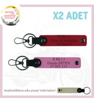 Motosiklet Aşıkları İçin İsim Plaka ve B Rh (-) Kan Grubu Yazılı x2 Anahtarlık Set, Kırmızı-Pembe-SK