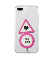 Iphone 7 Plus ve 8 Plus Uyumlu No Limit Tasarımlı Şeffaf Telefon Kılıfı