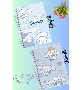 Cinnamaroll defter seti 2 adet A4 boyutu 21*30 çizgili + kareli 60 syf