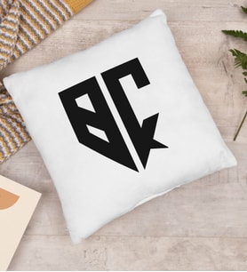 BK Gift Kişiye Özel Monogram Harfli Beyaz Yastık, Monogram Logo Harf, Monogram, Baş Harfli, Ev ve Ofis Hediyesi-2