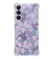 PrintiFy Samsung A25 Uyumlu Köşe Korumalı Floral Pudra Tasarımlı Şeffaf Silikon Kılıf