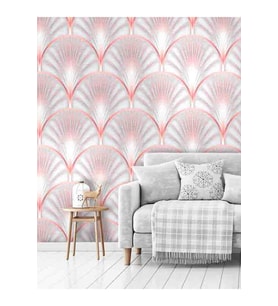 Dreamwall Yaprak Desenli Silinebilir Sağlıklı Tekstil Duvar Kağıdı (Çok Renkli)