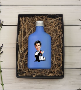 BK Gift Hediye Kutulu Kişiye Özel The Baba Karikatürlü Mavi Tasarım Cam Şişede 200 ml Kolonya-3, Babaya Hediye, Babalar Günü Hediyeleri, Hediyelik Baskılı Kolonya
