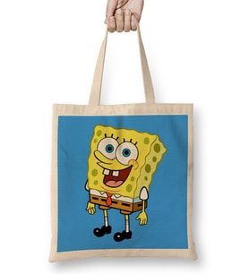 Sünger Bob Sponge Bob 04 Bez Çanta Uzun Saplı