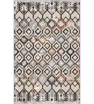 Eliana Home Baskılı, Yıkanabilir Kaymaz Taban Salon Halısı LNA1524-HT578 100x150 cm (Kahverengi)