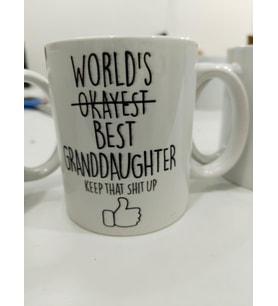 World's Best Granddaughter Kupa - En İyi Torun Komik Seramik Bardak Hediyesi 325ml
